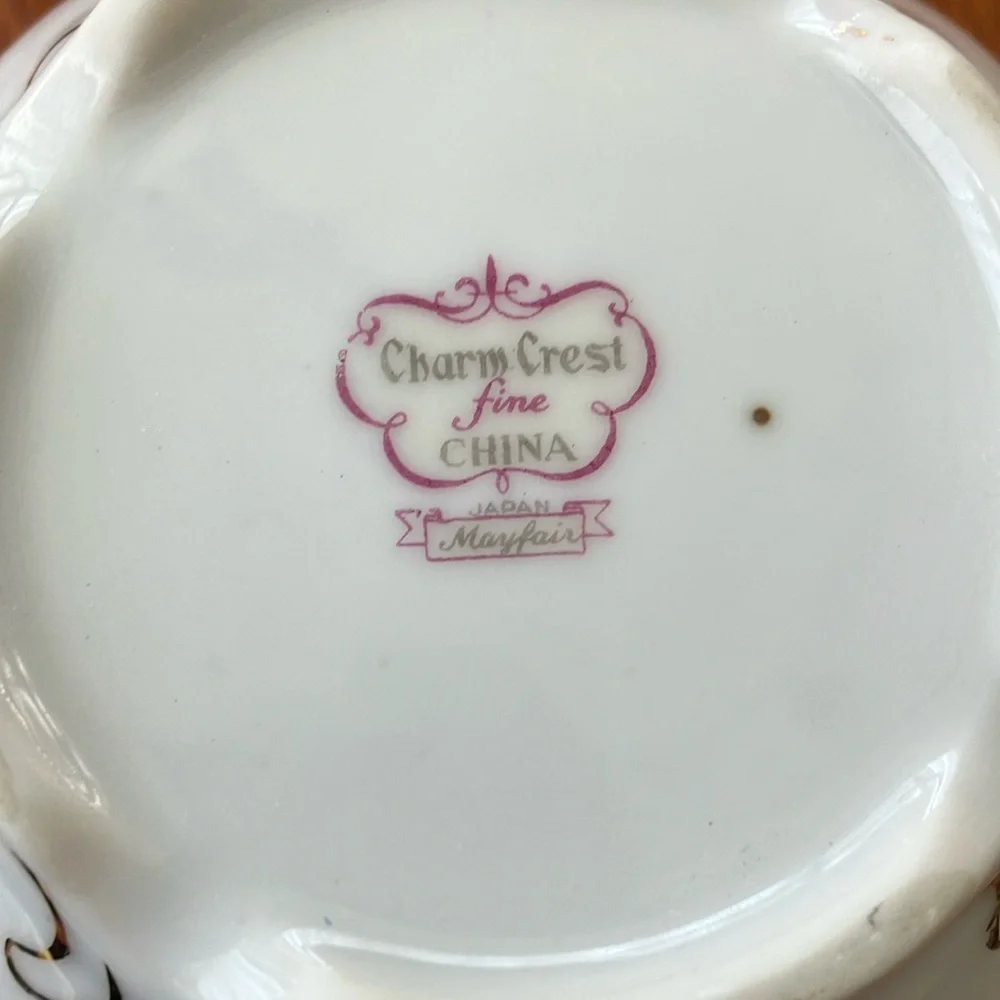 Vintage Charm Crest Mayfair Sugar Bowl with lid elegant floral pattern